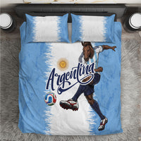 Argentina Football La Seleccion Bedding Set Argentinian Horse Soccer Mascot Patriotic Grunge