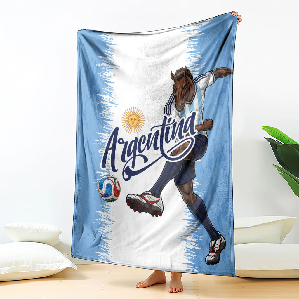 Argentina Football La Seleccion Blanket Argentinian Horse Soccer Mascot Patriotic Grunge