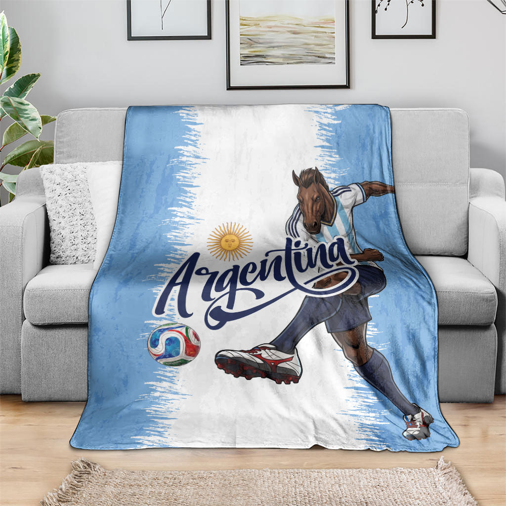 Argentina Football La Seleccion Blanket Argentinian Horse Soccer Mascot Patriotic Grunge