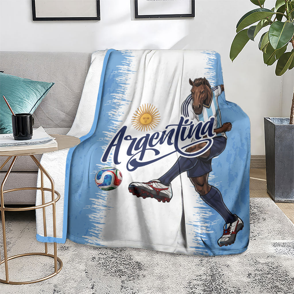 Argentina Football La Seleccion Blanket Argentinian Horse Soccer Mascot Patriotic Grunge