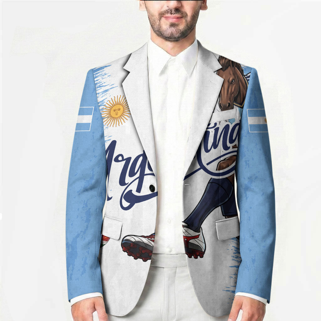 Personalized Argentina Football La Seleccion Blazer Argentinian Horse Soccer Mascot Patriotic Grunge