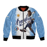 Personalized Argentina Football La Seleccion Bomber Jacket Argentinian Horse Soccer Mascot Patriotic Grunge