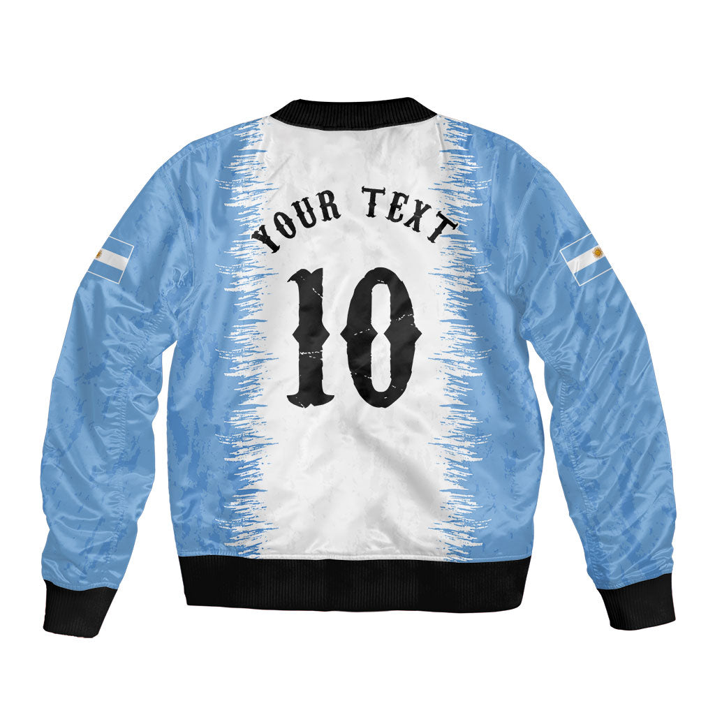 Personalized Argentina Football La Seleccion Bomber Jacket Argentinian Horse Soccer Mascot Patriotic Grunge