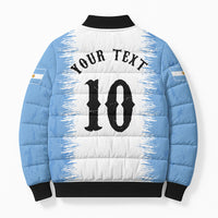 Personalized Argentina Football La Seleccion Bomber Puffer Jacket Argentinian Horse Soccer Mascot Patriotic Grunge