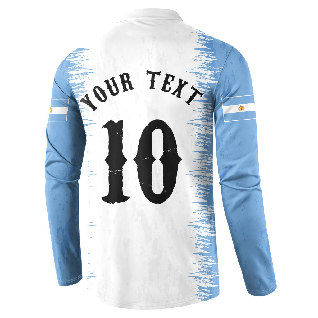 Personalized Argentina Football La Seleccion Button Sweatshirt Argentinian Horse Soccer Mascot Patriotic Grunge