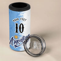 Personalized Argentina Football La Seleccion 4 in 1 Can Cooler Tumbler Argentinian Horse Soccer Mascot Patriotic Grunge
