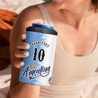 Personalized Argentina Football La Seleccion 4 in 1 Can Cooler Tumbler Argentinian Horse Soccer Mascot Patriotic Grunge