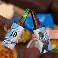 Personalized Argentina Football La Seleccion 4 in 1 Can Cooler Tumbler Argentinian Horse Soccer Mascot Patriotic Grunge