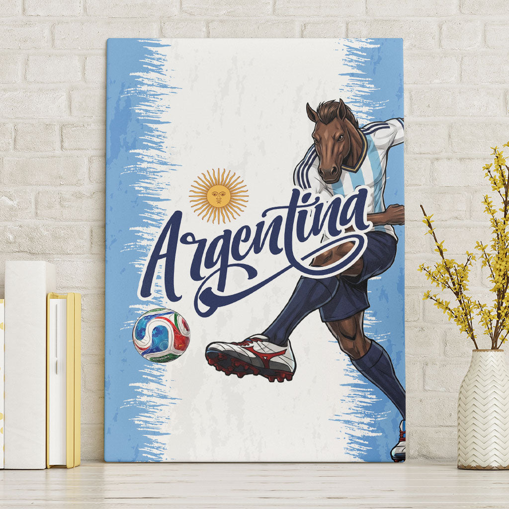 Argentina Football La Seleccion Canvas Wall Art Argentinian Horse Soccer Mascot Patriotic Grunge