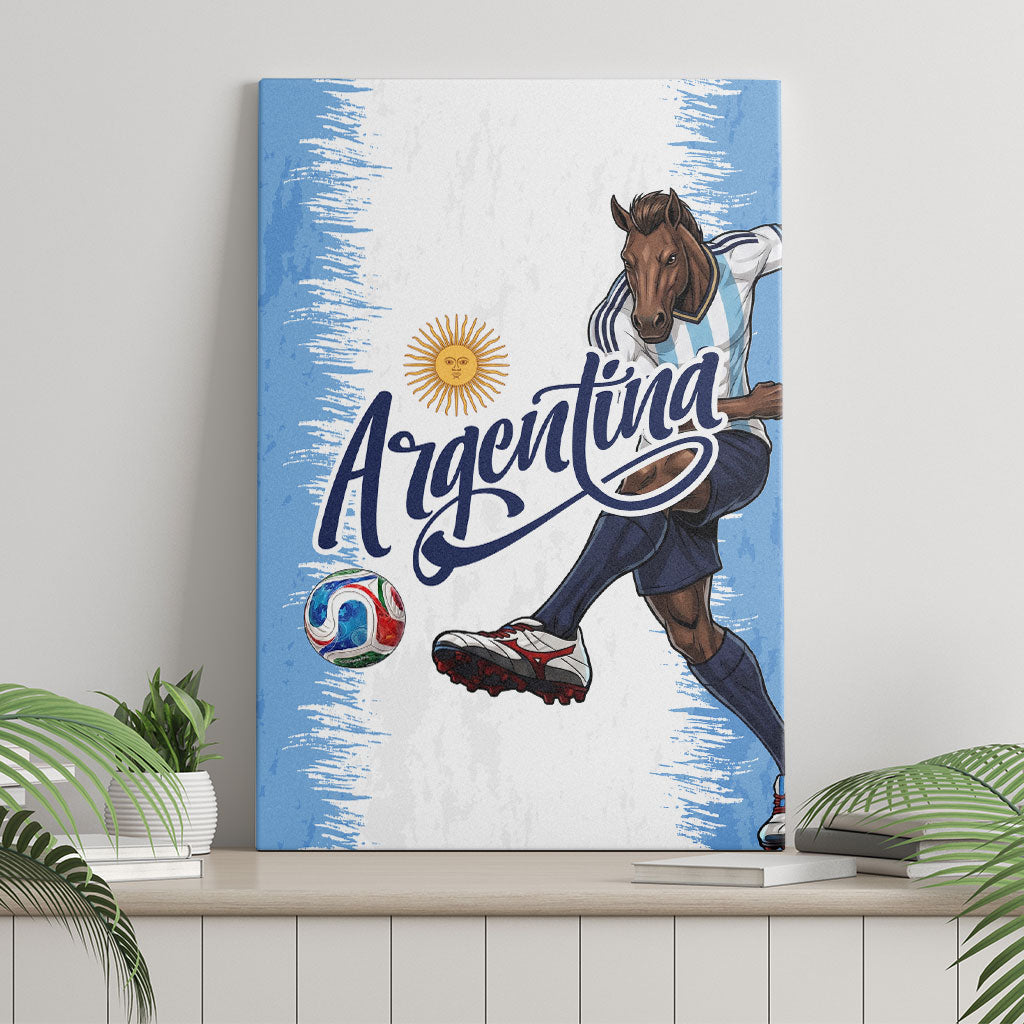 Argentina Football La Seleccion Canvas Wall Art Argentinian Horse Soccer Mascot Patriotic Grunge
