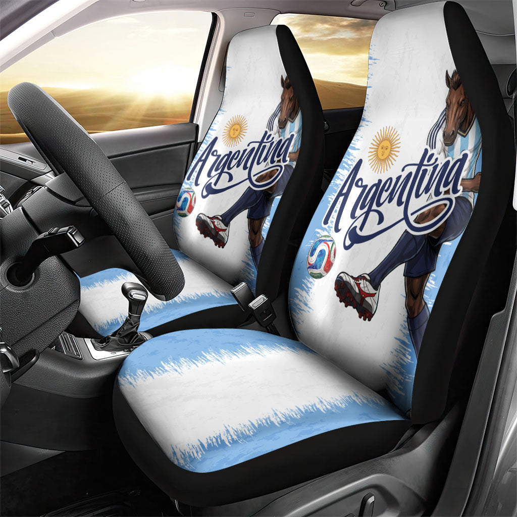 Argentina Football La Seleccion Car Seat Cover Argentinian Horse Soccer Mascot Patriotic Grunge