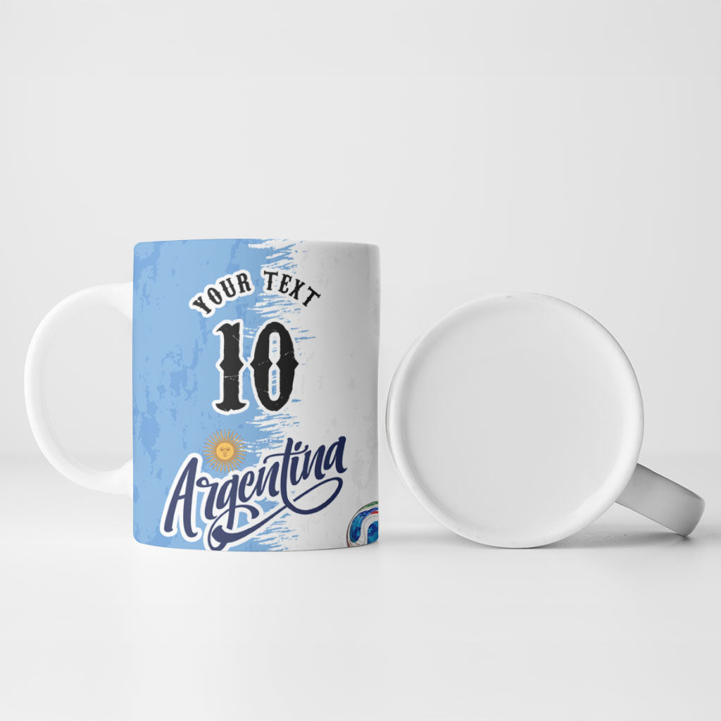 Personalized Argentina Football La Seleccion Ceramic Mug Argentinian Horse Soccer Mascot Patriotic Grunge