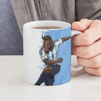 Personalized Argentina Football La Seleccion Ceramic Mug Argentinian Horse Soccer Mascot Patriotic Grunge