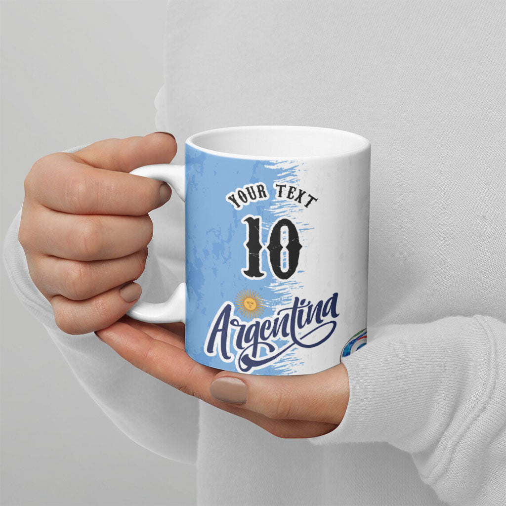 Personalized Argentina Football La Seleccion Ceramic Mug Argentinian Horse Soccer Mascot Patriotic Grunge