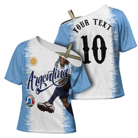 Personalized Argentina Football La Seleccion Cross Shoulder Shirt Argentinian Horse Soccer Mascot Patriotic Grunge