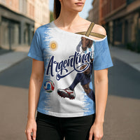 Personalized Argentina Football La Seleccion Cross Shoulder Shirt Argentinian Horse Soccer Mascot Patriotic Grunge