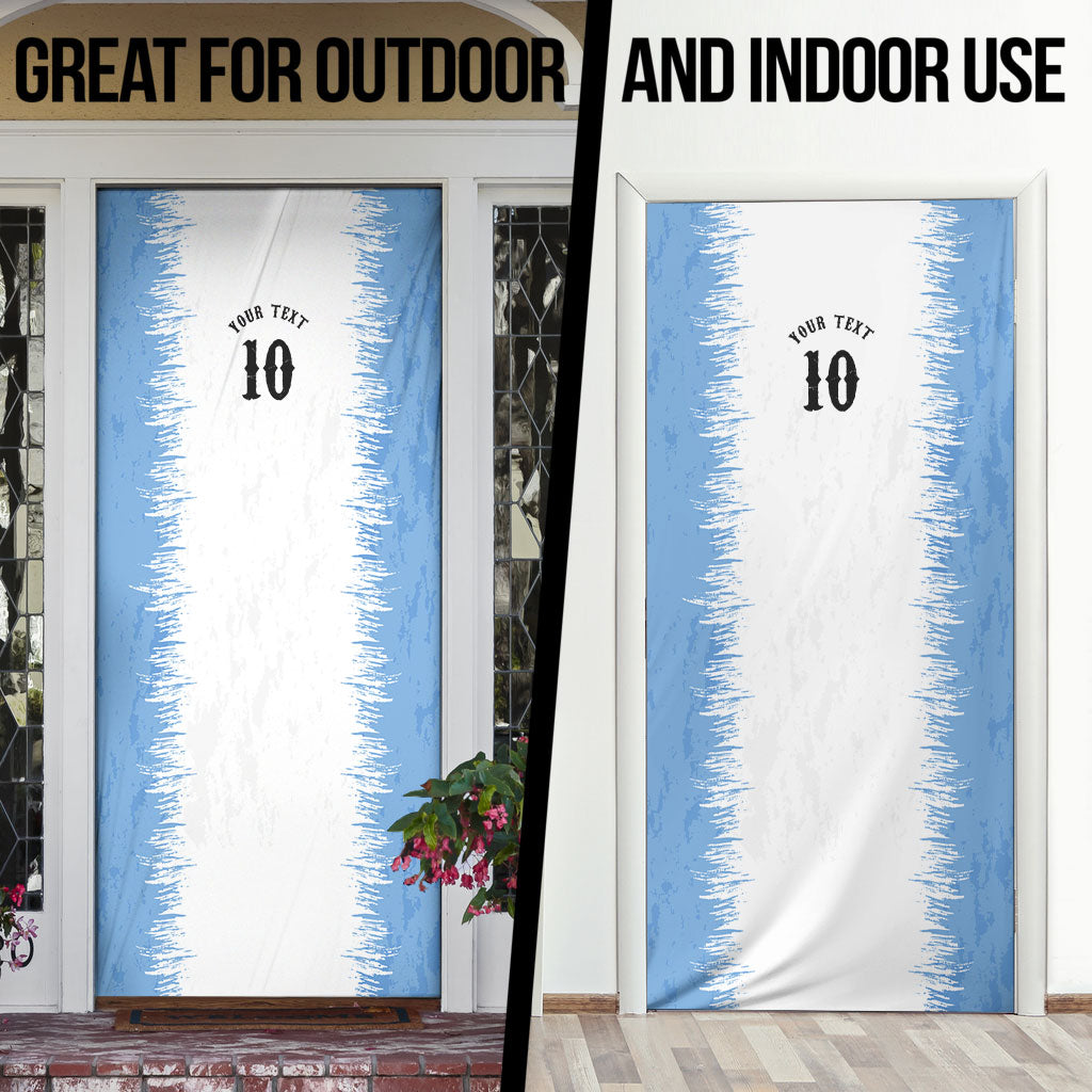 Personalized Argentina Football La Seleccion Door Cover Argentinian Horse Soccer Mascot Patriotic Grunge