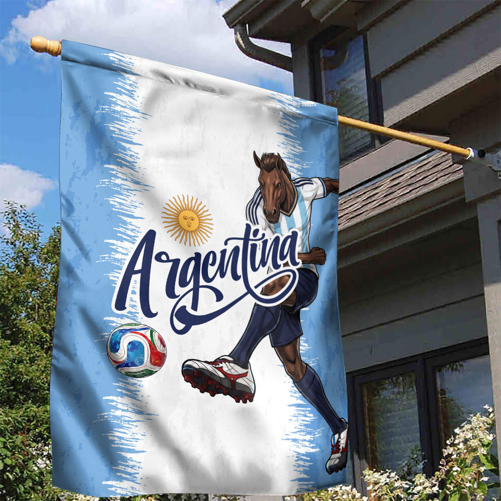 Argentina Football La Seleccion Garden Flag Argentinian Horse Soccer Mascot Patriotic Grunge