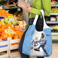 Argentina Football La Seleccion Grocery Bag Argentinian Horse Soccer Mascot Patriotic Grunge
