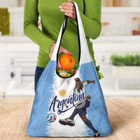 Argentina Football La Seleccion Grocery Bag Argentinian Horse Soccer Mascot Patriotic Grunge