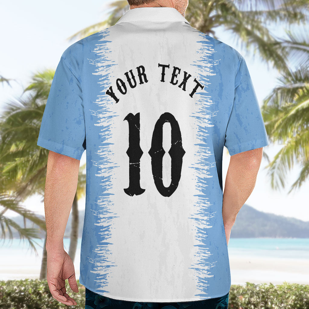 Personalized Argentina Football La Seleccion Hawaiian Shirt Argentinian Horse Soccer Mascot Patriotic Grunge