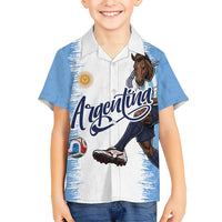 Personalized Argentina Football La Seleccion Hawaiian Shirt Argentinian Horse Soccer Mascot Patriotic Grunge