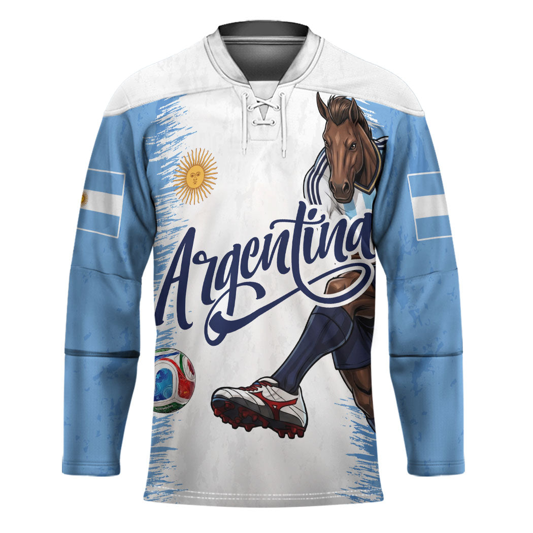 Personalized Argentina Football La Seleccion Hockey Jersey Argentinian Horse Soccer Mascot Patriotic Grunge