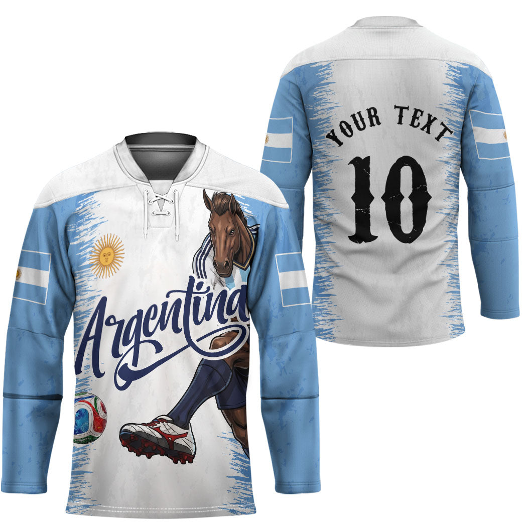 Personalized Argentina Football La Seleccion Hockey Jersey Argentinian Horse Soccer Mascot Patriotic Grunge