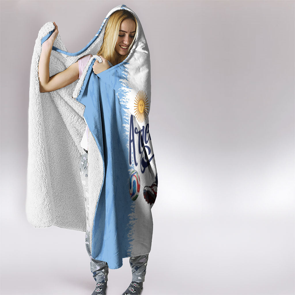 Argentina Football La Seleccion Hooded Blanket Argentinian Horse Soccer Mascot Patriotic Grunge
