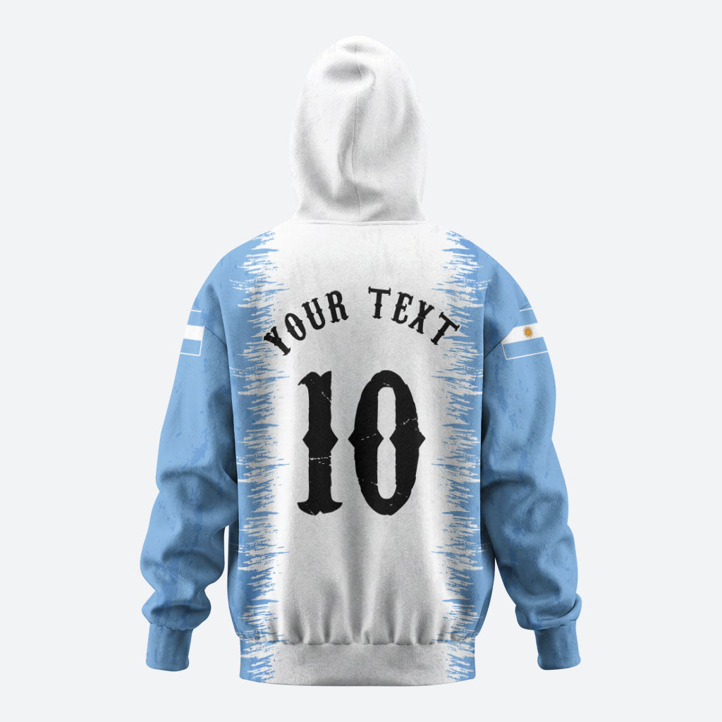 Personalized Argentina Football La Seleccion Hoodie Argentinian Horse Soccer Mascot Patriotic Grunge