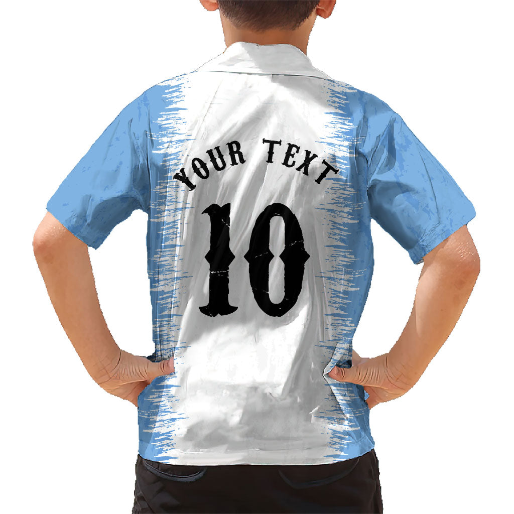 Personalized Argentina Football La Seleccion Kid Hawaiian Shirt Argentinian Horse Soccer Mascot Patriotic Grunge