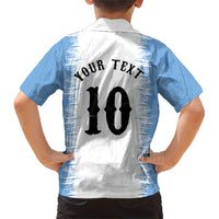 Personalized Argentina Football La Seleccion Kid Hawaiian Shirt Argentinian Horse Soccer Mascot Patriotic Grunge