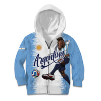 Personalized Argentina Football La Seleccion Kid Hoodie Argentinian Horse Soccer Mascot Patriotic Grunge