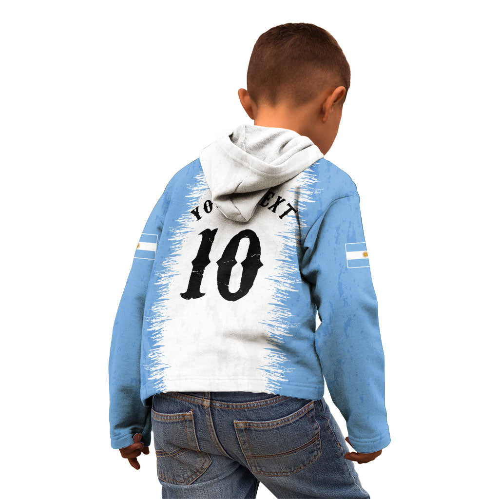 Personalized Argentina Football La Seleccion Kid Hoodie Argentinian Horse Soccer Mascot Patriotic Grunge