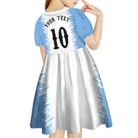 Personalized Argentina Football La Seleccion Kid Short Sleeve Dress Argentinian Horse Soccer Mascot Patriotic Grunge