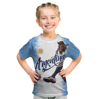 Personalized Argentina Football La Seleccion Kid T Shirt Argentinian Horse Soccer Mascot Patriotic Grunge