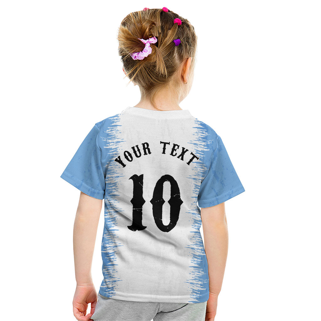 Personalized Argentina Football La Seleccion Kid T Shirt Argentinian Horse Soccer Mascot Patriotic Grunge