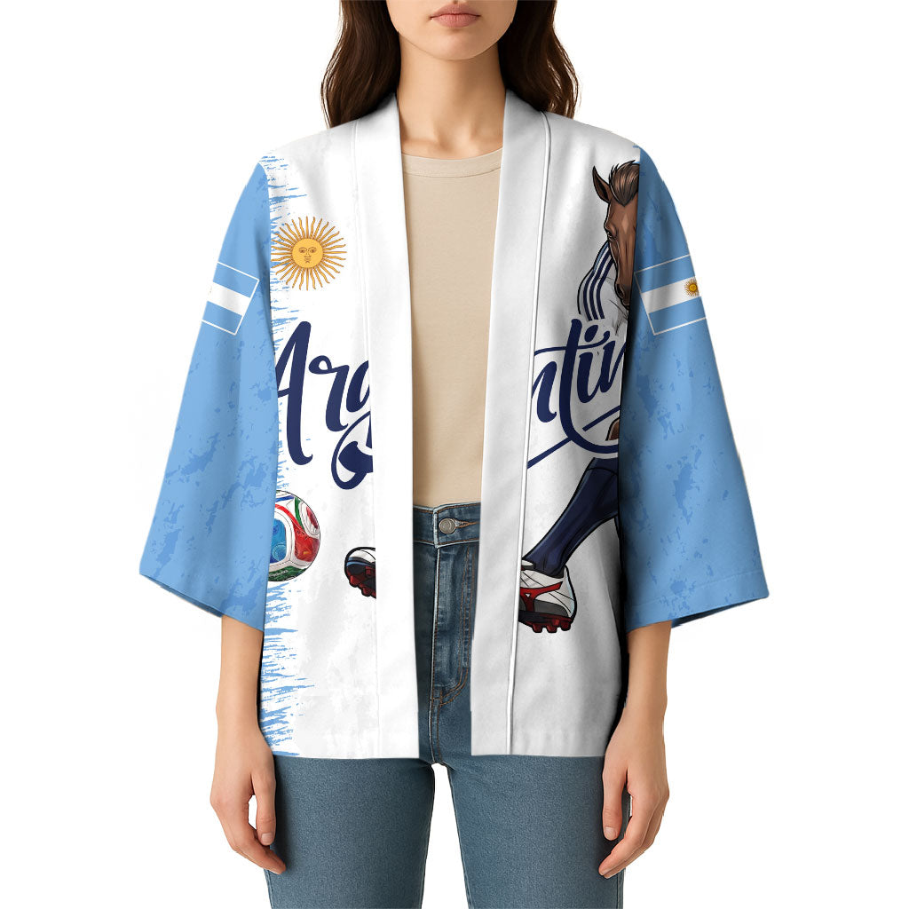 Personalized Argentina Football La Seleccion Kimono Argentinian Horse Soccer Mascot Patriotic Grunge