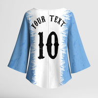 Personalized Argentina Football La Seleccion Kimono Sleeve Blouse Argentinian Horse Soccer Mascot Patriotic Grunge