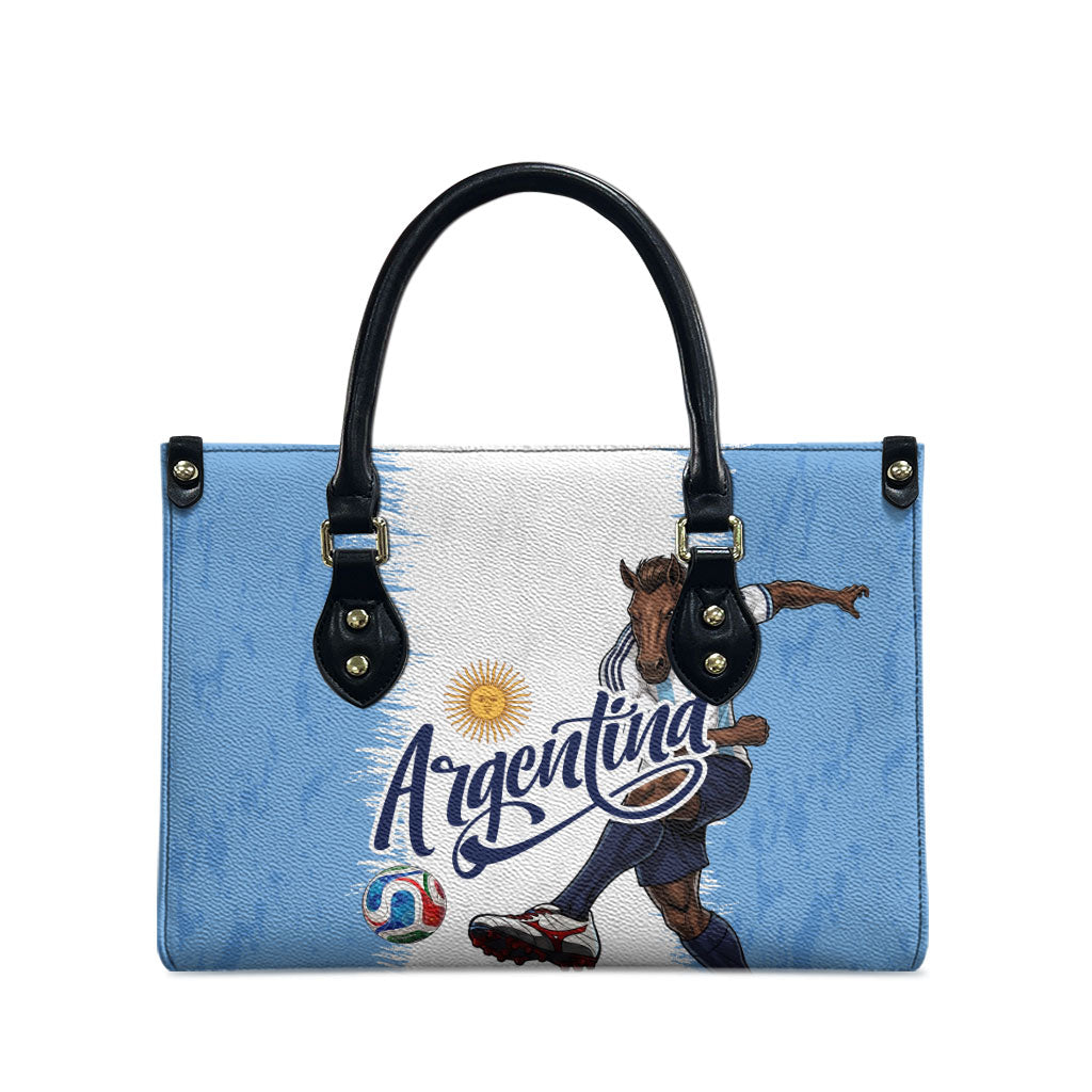 Argentina Football La Seleccion Leather Bag Argentinian Horse Soccer Mascot Patriotic Grunge