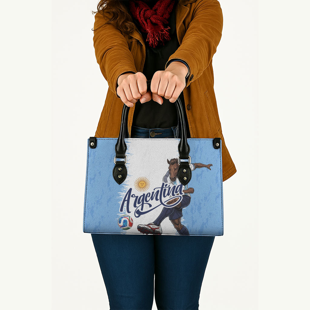 Argentina Football La Seleccion Leather Bag Argentinian Horse Soccer Mascot Patriotic Grunge