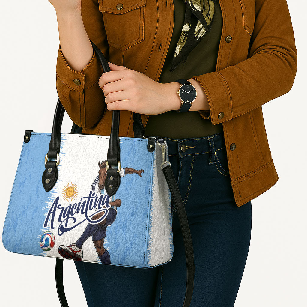 Argentina Football La Seleccion Leather Bag Argentinian Horse Soccer Mascot Patriotic Grunge