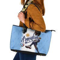 Argentina Football La Seleccion Leather Tote Bag Argentinian Horse Soccer Mascot Patriotic Grunge