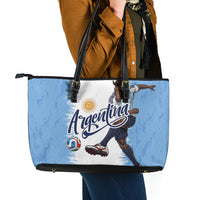 Argentina Football La Seleccion Leather Tote Bag Argentinian Horse Soccer Mascot Patriotic Grunge