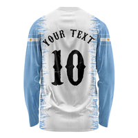 Personalized Argentina Football La Seleccion Long Sleeve Shirt Argentinian Horse Soccer Mascot Patriotic Grunge
