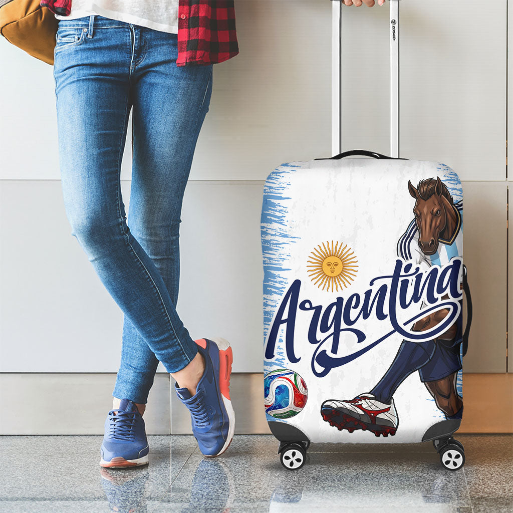 Argentina Football La Seleccion Luggage Cover Argentinian Horse Soccer Mascot Patriotic Grunge