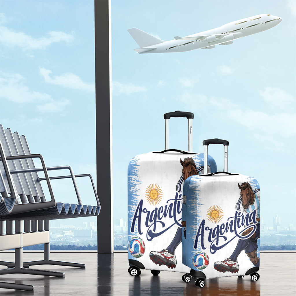 Argentina Football La Seleccion Luggage Cover Argentinian Horse Soccer Mascot Patriotic Grunge