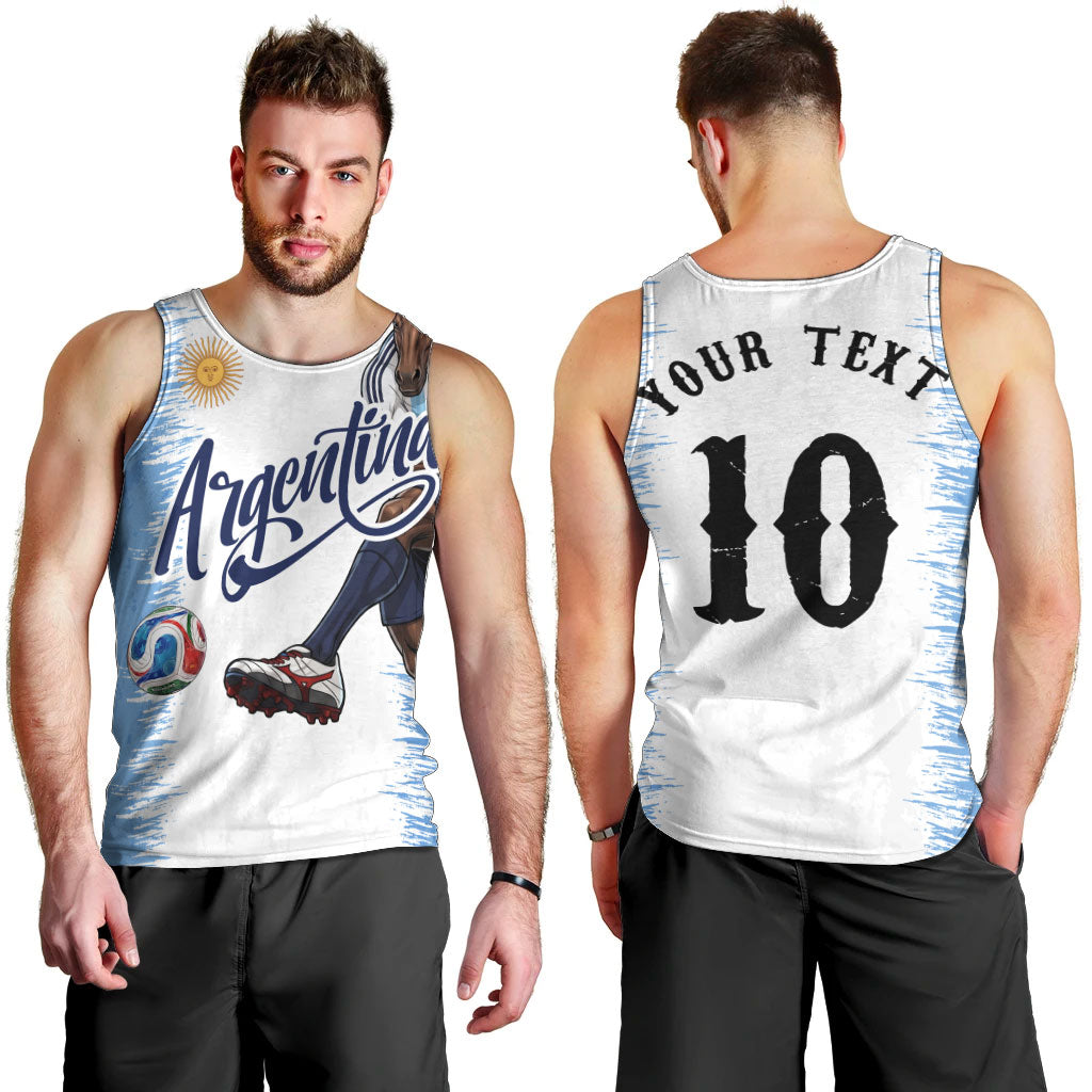 Personalized Argentina Football La Seleccion Men Tank Top Argentinian Horse Soccer Mascot Patriotic Grunge
