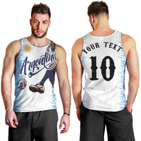 Personalized Argentina Football La Seleccion Men Tank Top Argentinian Horse Soccer Mascot Patriotic Grunge