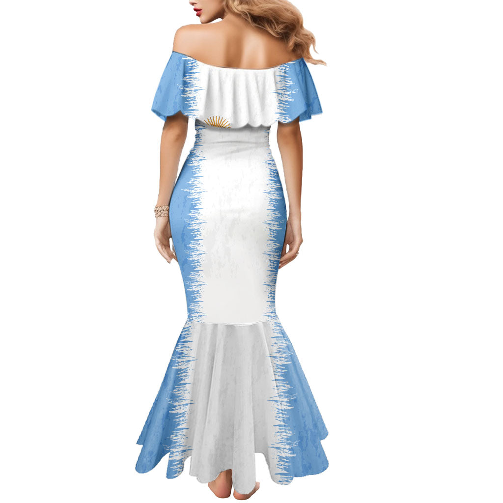 Personalized Argentina Football La Seleccion Mermaid Dress Argentinian Horse Soccer Mascot Patriotic Grunge